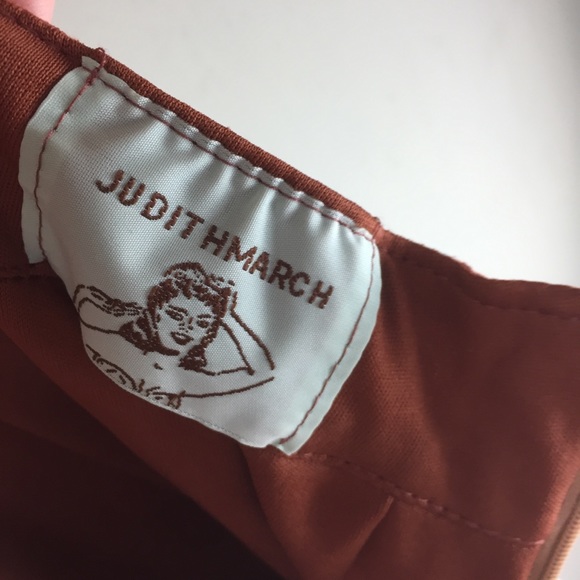 Judith March Retro Open Bow Back Linen Dot Print Dress Size Small - Picture 10 of 13